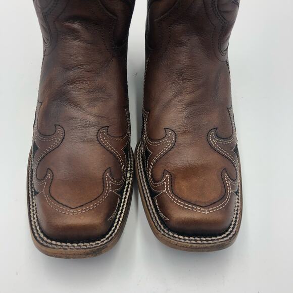 Circle G by Corral  Brown/Black Embroidery Square Toe Boots Size 11 - Picture 5 of 11